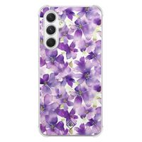 Samsung Galaxy A54 shockproof hoesje - Floral violet
