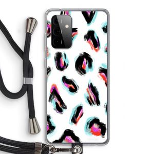 Cheetah color: Samsung Galaxy A72 5G Transparant Hoesje met koord