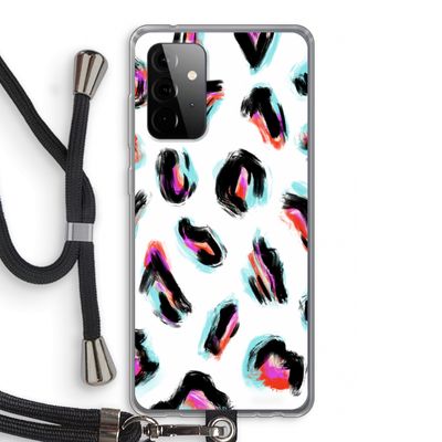 Cheetah color: Samsung Galaxy A72 5G Transparant Hoesje met koord