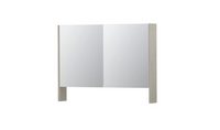 INK SPK3 spiegelkast met 2 dubbel gespiegelde deuren, open planchet, stopcontact en schakelaar 100 x 14 x 74 cm, krijt wit