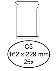 Envelop Quantore akte C5 162x229mm zelfklevend wit 25stuks