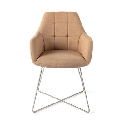 Jesper Home Noto eetkamerstoel Toasted Toffee cross steel