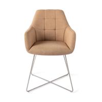 Jesper Home Noto eetkamerstoel Toasted Toffee cross steel