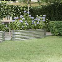 VidaXL Plantenbak 152x40x36 cm gepoedercoat staal zilverkleurig