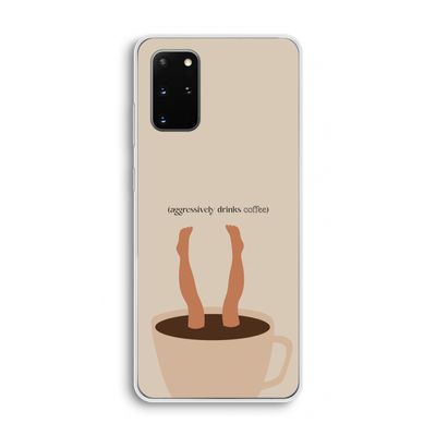 Aggressively drinks coffee: Samsung Galaxy S20 Plus Transparant Hoesje