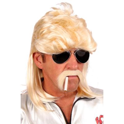 Verkleed pruik - blond haar - gladde jongen - herenpruik - matje
