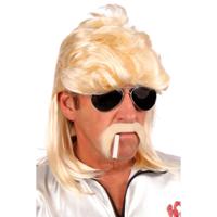 Verkleed pruik - blond haar - gladde jongen - herenpruik - matje