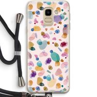 Terrazzo Memphis Pink: Samsung Galaxy J6 (2018) Transparant Hoesje met koord