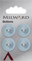 Milward Glans Knoop Blauw 19mm (4 stuks)