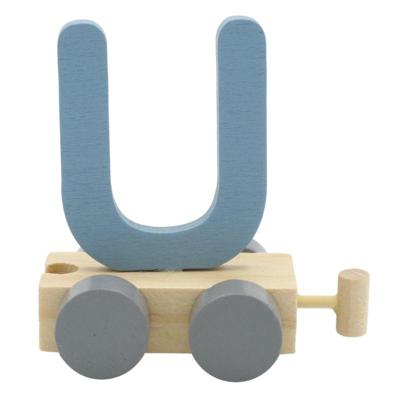 JeP kids houten treinletter U-blauw