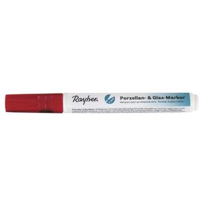 1x Rode glasstift/porseleinstift marker 1-2 mm punt hobbymateriaal