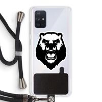 Angry Bear (white): Samsung Galaxy A71 Transparant Hoesje met koord