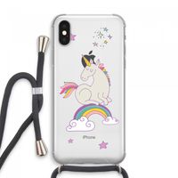 Regenboog eenhoorn: iPhone XS Max Transparant Hoesje met koord