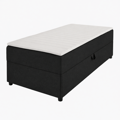 2dekans Opberg Box Rechts 80 x 200 Zwart - incl. Matras (Niet in originele verpakking - Kans op schade)