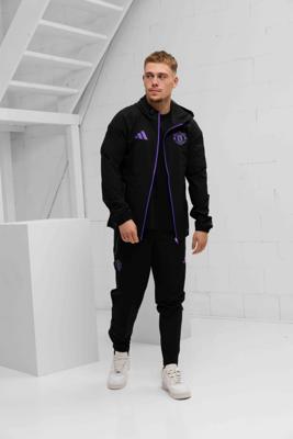 Manchester United Vis Tech Trainingspak Heren Zwart/Paars - Maat XL - Kleur: ZwartPaars | Soccerfanshop