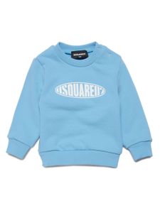 DSQUARED2 KIDS sweat en coton à logo imprimé - Bleu