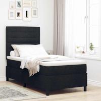 Boxspringbed met Matras en LED-lamp - Zwart - 100 x 200 cm Stof