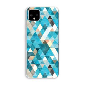 Gekleurde driehoekjes blauw: Pixel 4 XL Transparant Hoesje