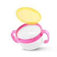 Baby snacks Bowl kinderen kinderen voedsel opslag gerechten anti spill 360 roteren baby solide voederen plaat tafelgerei baby voeden stuff (roze)