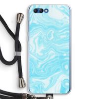 Waterverf blauw: Honor 10 Transparant Hoesje met koord