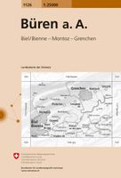 Wandelkaart - Topografische kaart 1126 Büren an der Aare | Swisstopo - thumbnail