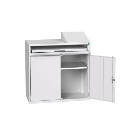 Bott Verso Computerkast | 1050x550x1130mm | 1 Legbord | 1 Schuiflade | 2 Deuren | RAL 7035 - 16928021.16