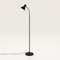 Staande lamp Tervon nero - Zwarte verstelbare lamp voor binnen, van duurzaam metaal - Zonder lichtbron