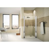 Novellini Giada draaideur voor nis 1B 87 90x195cm rechts mat chroom profiel en helder glas giadn1b87d-1b