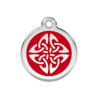 Tribal Arrows Red roestvrijstalen hondenpenning medium/gemiddeld dia. 3 cm - Reddingo