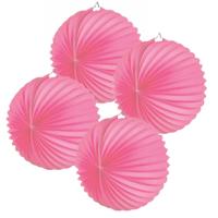 Lampion - 5x - roze - D22 cm - papier - voor buiten - lampionnen