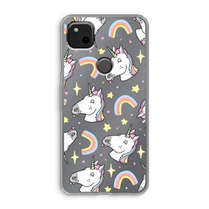 Rainbow Unicorn: Google Pixel 4a Transparant Hoesje