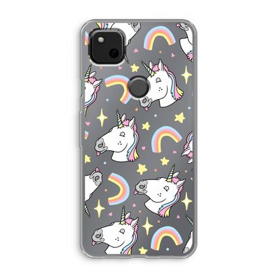 Rainbow Unicorn: Google Pixel 4a Transparant Hoesje