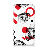 Mobiel BookCase iPhone 13 Skull Red - thumbnail