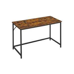 Bureau met metalen frame, Vintagebruin + zwart / 60 x 120 x 76 cm