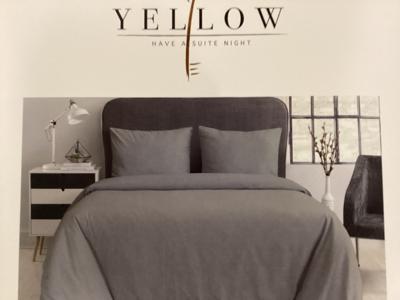 Yellow Ozni Micro Grey Dekbedovertrek 140x200/220 cm