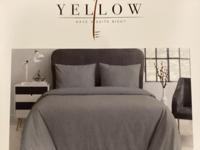 Yellow Ozni Micro Grey Dekbedovertrek 140x200/220 cm