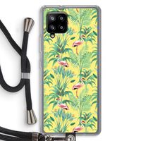Flamingo party: Samsung Galaxy A42 5G Transparant Hoesje met koord