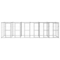 The Living Store Hondenkennel - 660x220x180 cm - Gegalvaniseerd staal - PE dak - Zilverkleurig - thumbnail