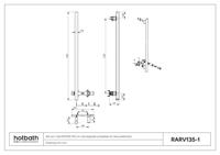 Hotbath &MORE set van 1 rails RARV135 ROUND135 cm met separate schakelaar en inbouw element Geborsteld Messing PVD (RARV135-1BBP)
