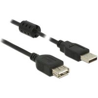 DeLOCK 5m, 2xUSB 2.0-A 5m USB A USB A Zwart