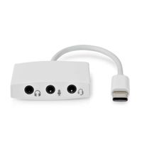 Nedis CCGP65900WT01 Usb-c™ Adapter Usb 2.0 Usb-c™ Male 3,5 Mm Female 0.10 M Rond Vernikkeld Abs / Pvc Wit Envelop - thumbnail