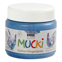 Creativ Company Mucki Vingerverf Blauw Metallic, 150ml - thumbnail