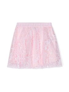 Versace Kids jupe Barocco Flocked - Rose