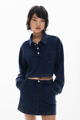 Polosweater met knopen - BLACK - L Polosweater met knopen - BLACK - L