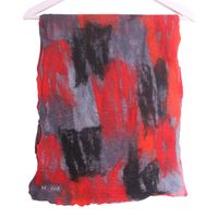 Gevilte Sjaal (Oranje/Rood/Grijs/Zwart)