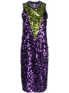 Plan C robe courte colour block à sequins - Violet