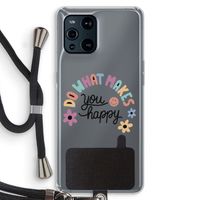 Happy days: Oppo Find X3 Pro Transparant Hoesje met koord