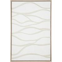 Leen Bakker - Schilderij Wave - Multikleur - 60x40 Cm - Hout/Canvas - Wit#Beige - 3x40x60 Cm