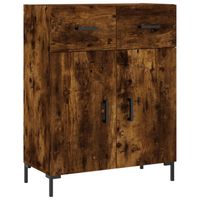 vidaXL Dressoir 69,5x34x90 cm bewerkt hout gerookt eikenkleurig - thumbnail