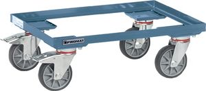 Promat Krattentrolley | | draagvermogen 250 kg TPE-banden | L605xB405mm | hoekstaal duifblauw, RAL 5014 - 9000444230 9000444230